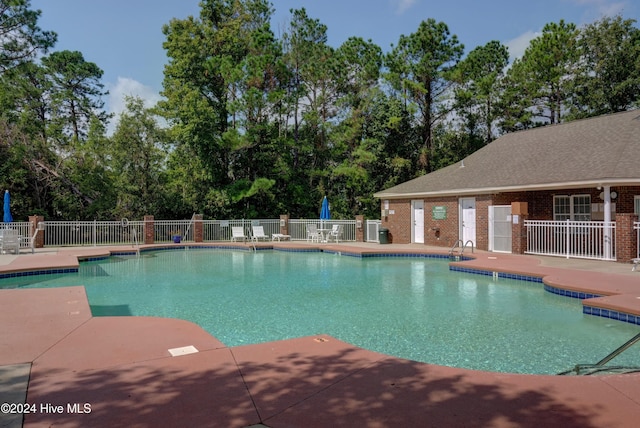 view of pool with a patio area