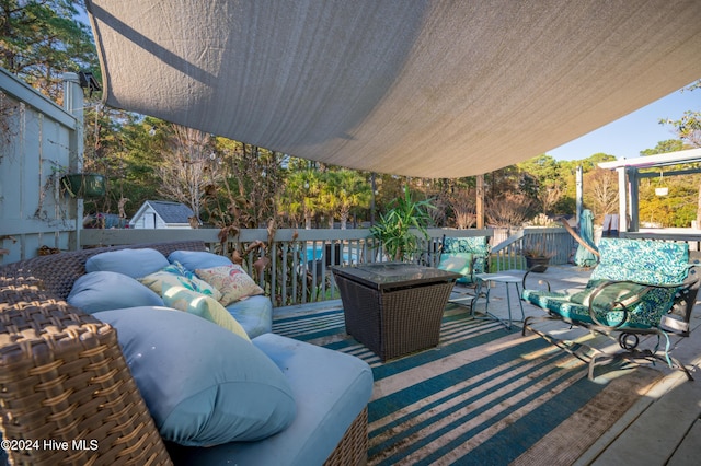 view of patio featuring an outdoor hangout area