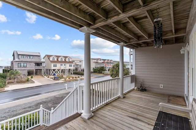 deck with a porch