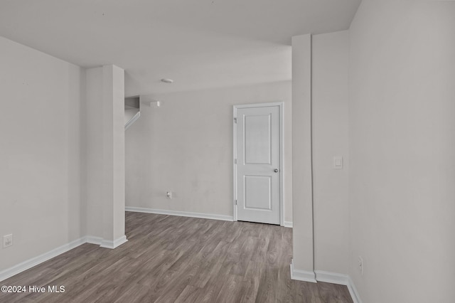 unfurnished room featuring light wood-type flooring