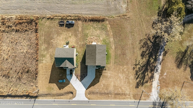 bird's eye view with a rural view