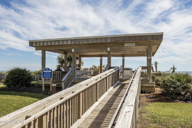 view of dock area