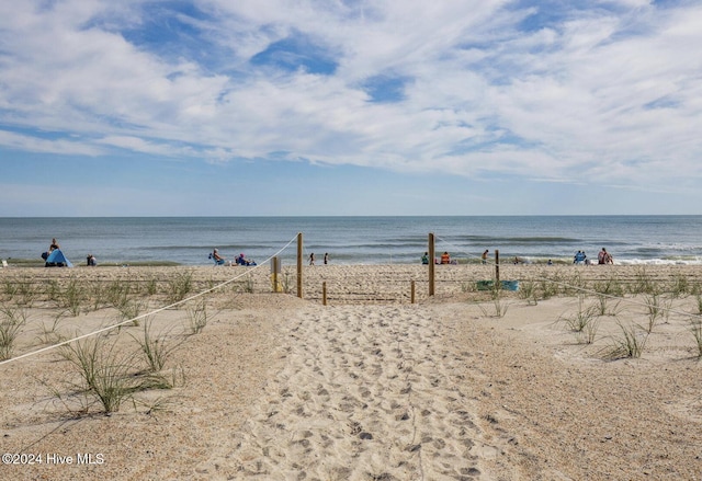 property view of water with a beach view