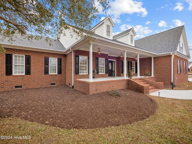 view of front of home with covered porch