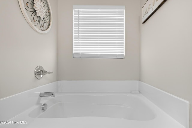 bathroom featuring a washtub