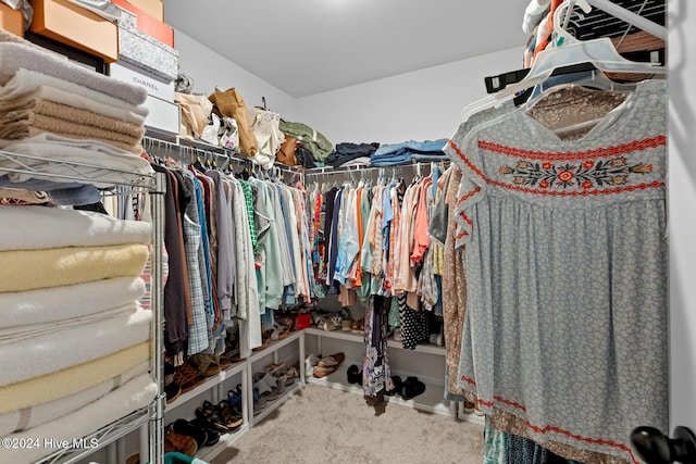 spacious closet with carpet flooring