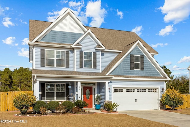 craftsman-style home with a garage