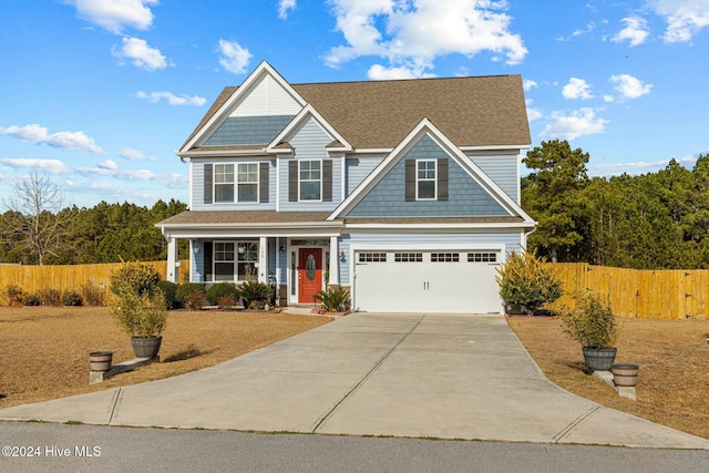 view of front of home with a garage