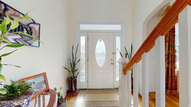 foyer featuring hardwood / wood-style flooring and plenty of natural light