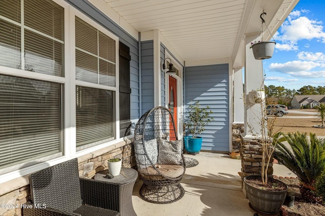 view of patio with a porch