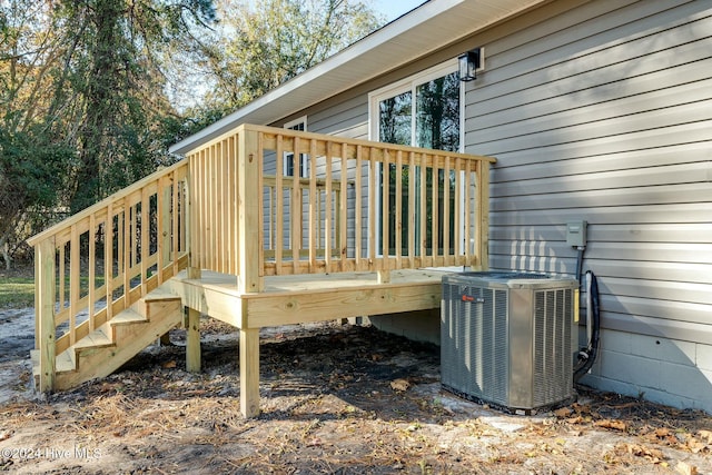 deck featuring central AC unit