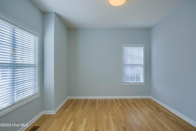 empty room featuring light wood-type flooring