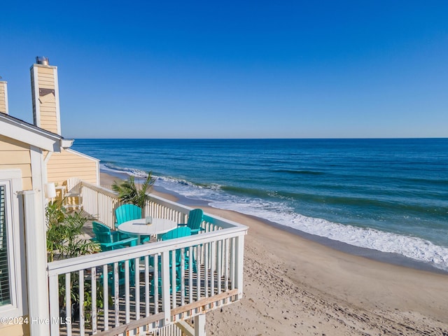 property view of water with a beach view