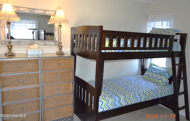 view of tiled bedroom