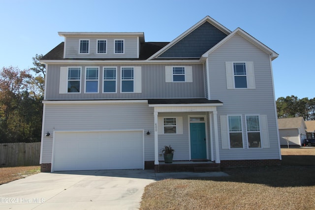 view of front of house with a garage