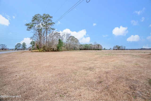 view of yard with a rural view