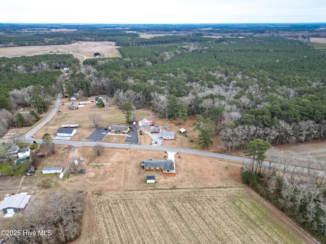 aerial view featuring a rural view