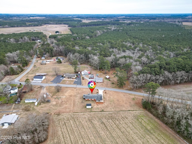 bird's eye view featuring a rural view