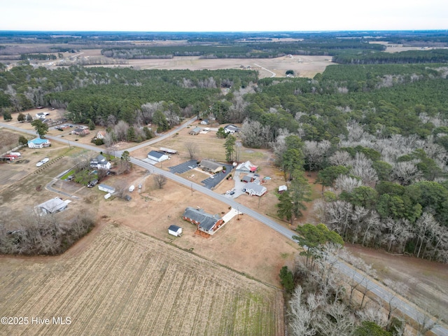 bird's eye view with a rural view