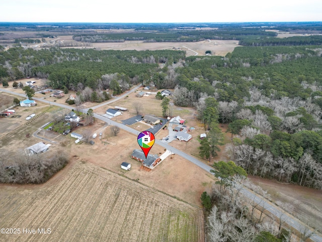 aerial view with a rural view