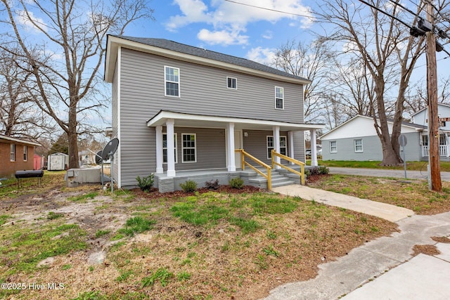 view of front of home with covered porch