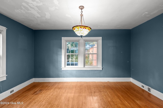 spare room featuring wood-type flooring