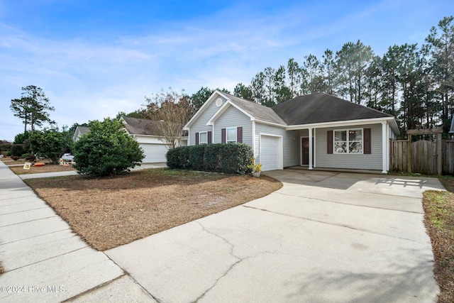 single story home featuring a garage