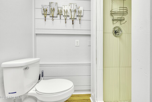 bathroom featuring vanity, hardwood / wood-style flooring, and toilet