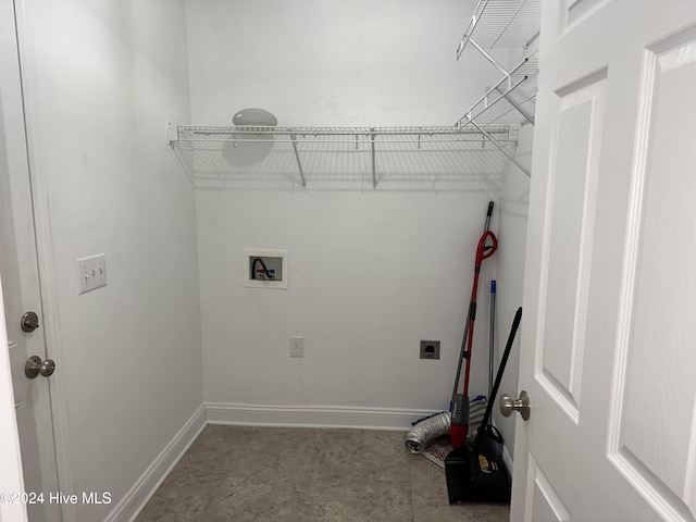 laundry area featuring hookup for an electric dryer and washer hookup