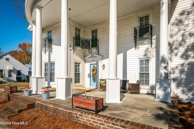 view of patio with a porch