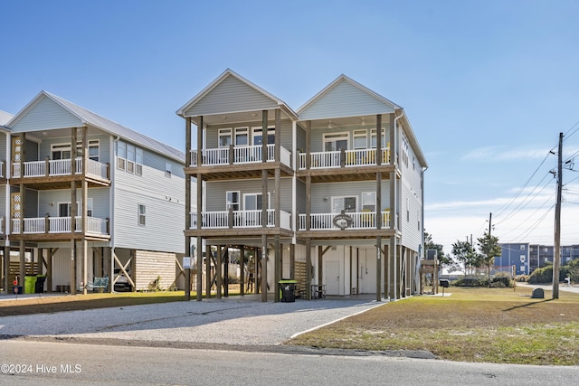 coastal inspired home featuring a carport