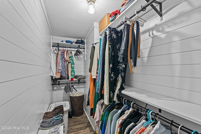 spacious closet featuring hardwood / wood-style flooring