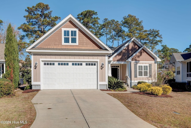 craftsman inspired home featuring a garage