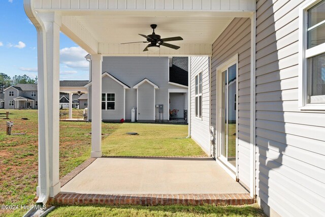 view of patio / terrace with ceiling fan