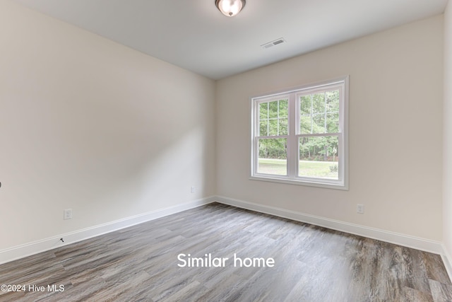 empty room featuring wood-type flooring