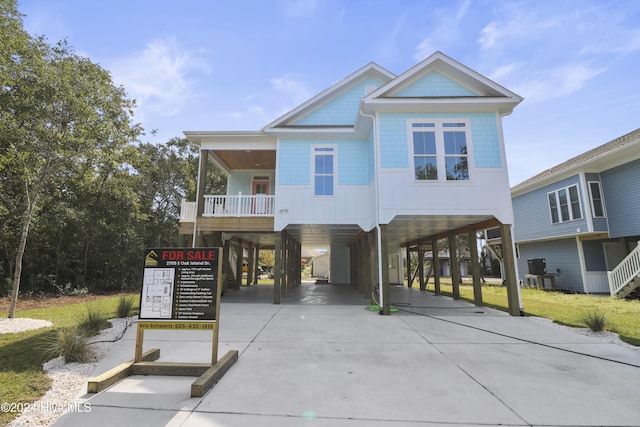 coastal home with a carport