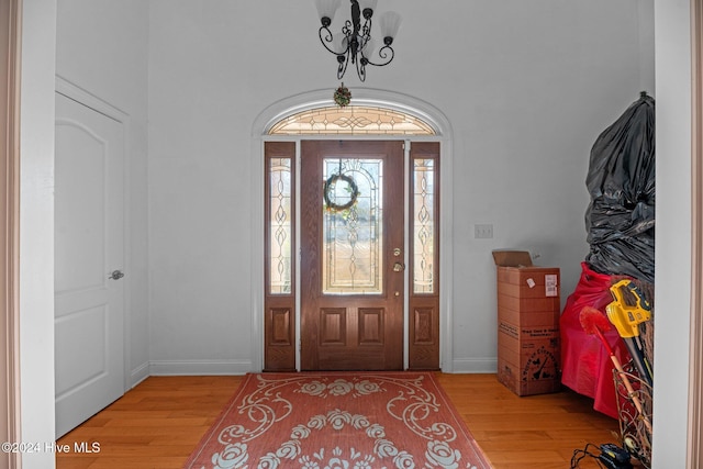 entrance foyer with hardwood / wood-style floors