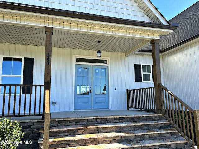 property entrance with a porch