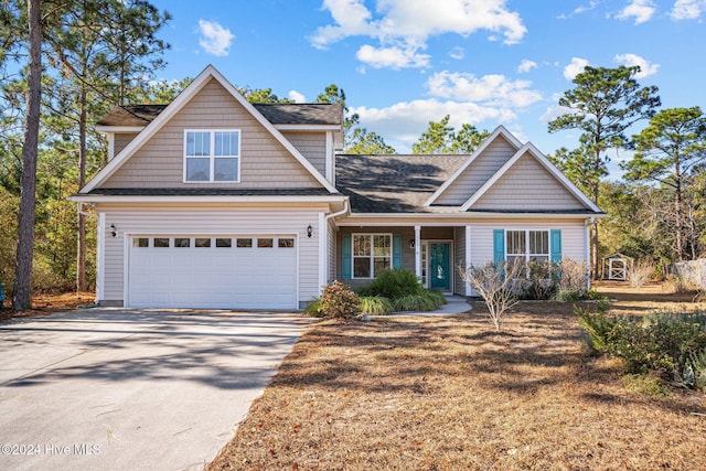 craftsman-style home with a garage