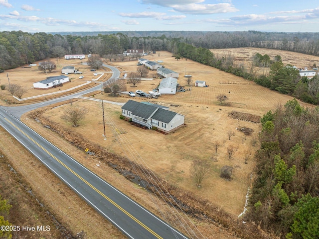 aerial view with a rural view