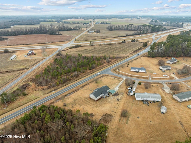 aerial view with a rural view