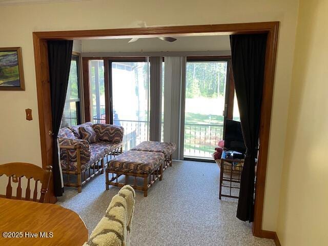 202 Country Club Villa Dr # 2, Shallotte, NC 28470 - carpeted living area with a ceiling fan