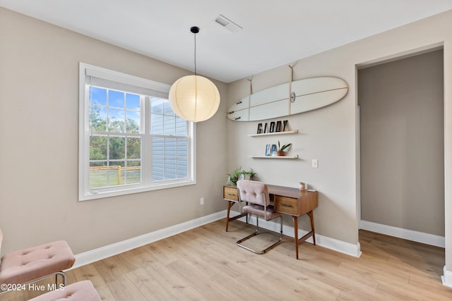 interior space with light wood-type flooring