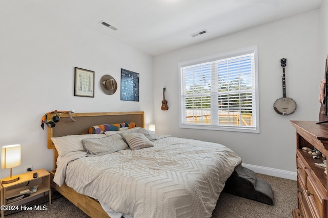 bedroom featuring carpet