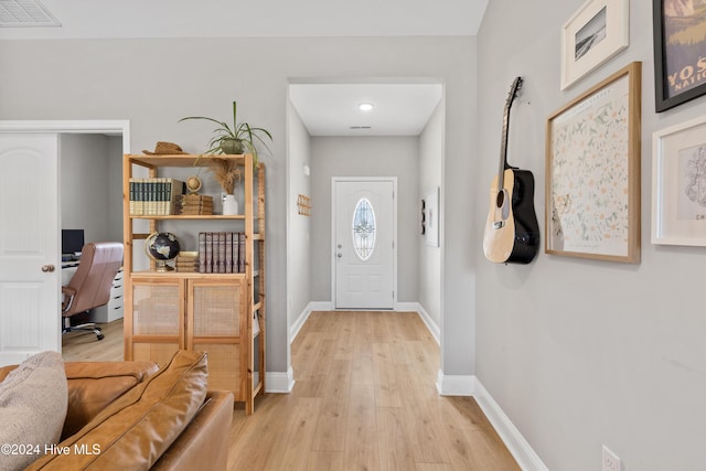 entryway featuring light hardwood / wood-style floors