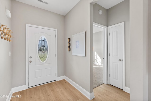 foyer featuring light hardwood / wood-style flooring