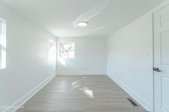 empty room featuring light wood-type flooring