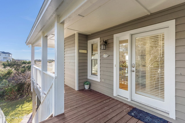 deck with covered porch