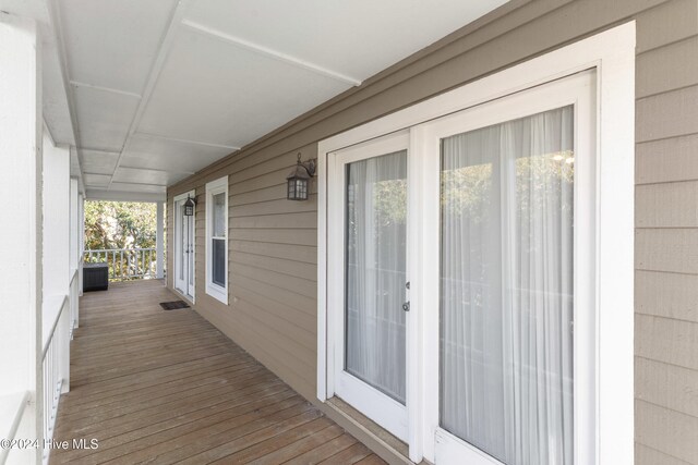 wooden deck with covered porch