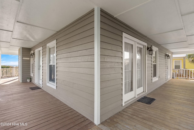 deck with covered porch